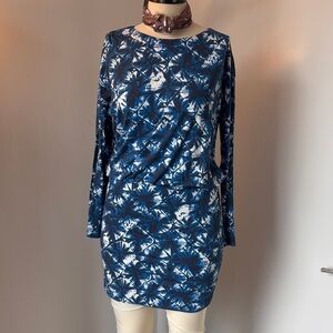 Nicole Miller Abstract Blue and White Mini Dress
